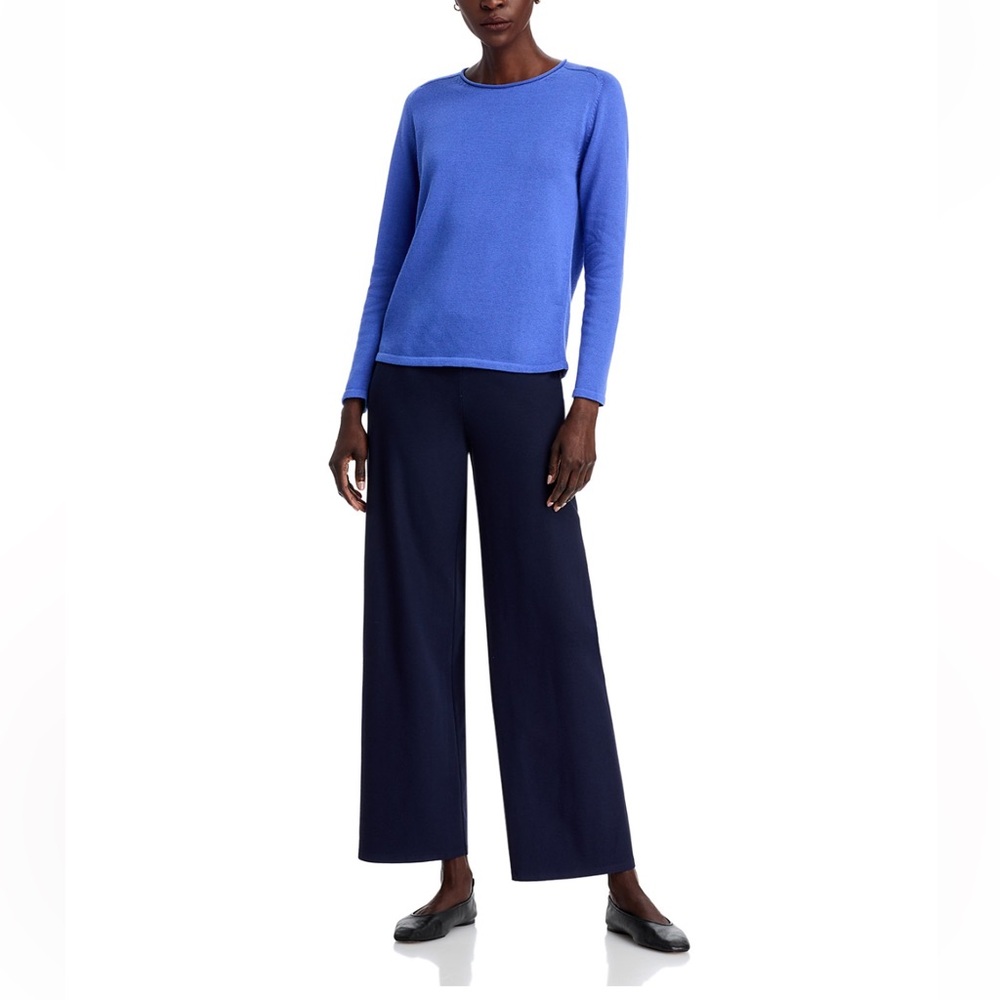 NWOT Eileen Fisher crepe wide-leg pant in “Ink” blue